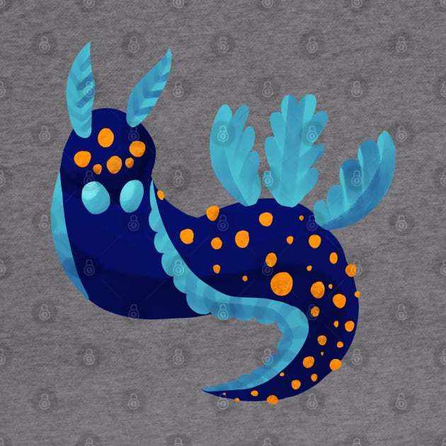 Cute Blue Alien Sea Slug by narwhalwall